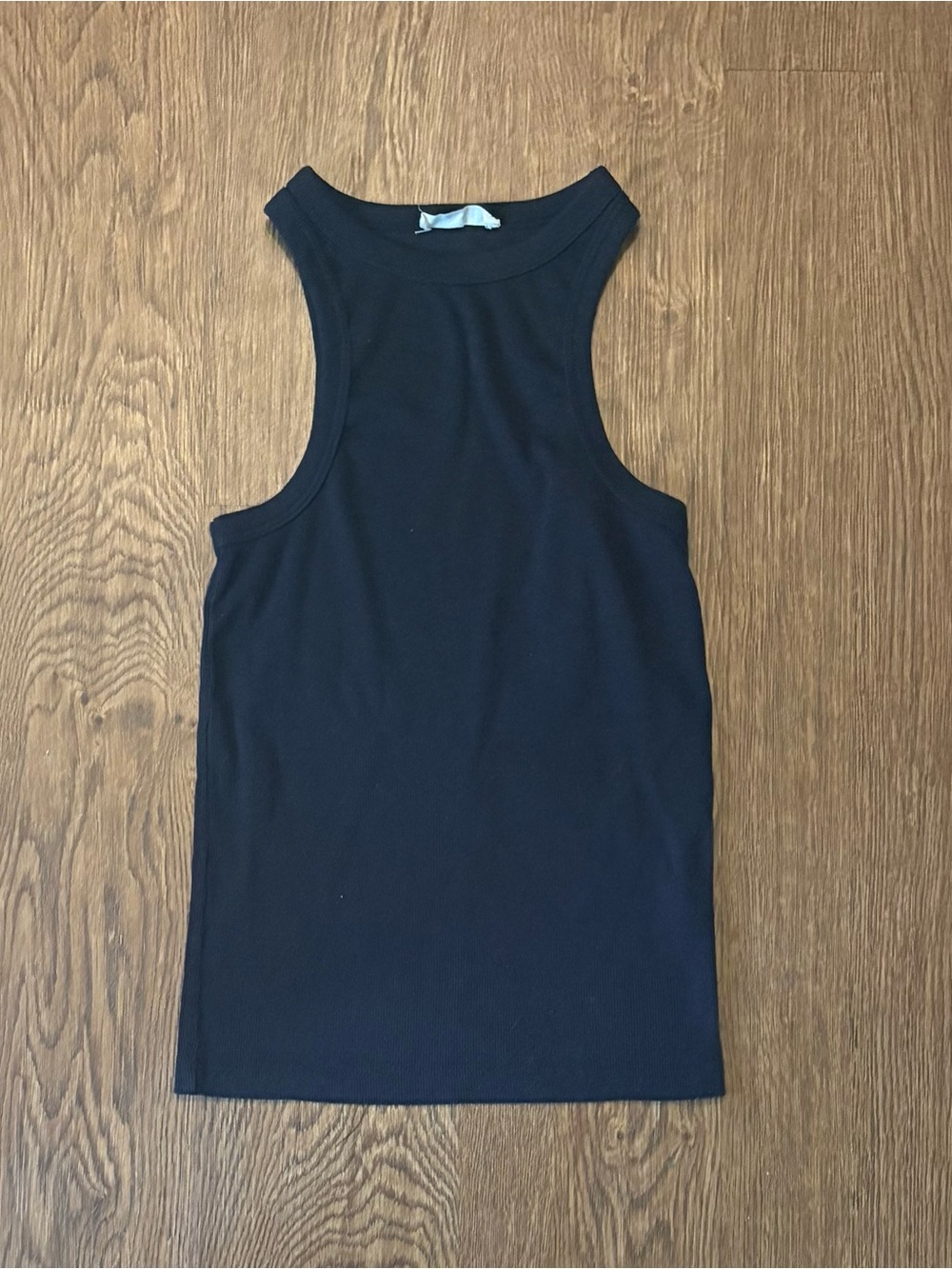 Charlotte Avery Women's High Neck Black Racerback Tank Top- M